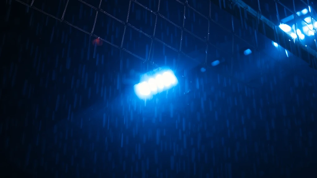 The mesh of a goal net in close-up with water droplets