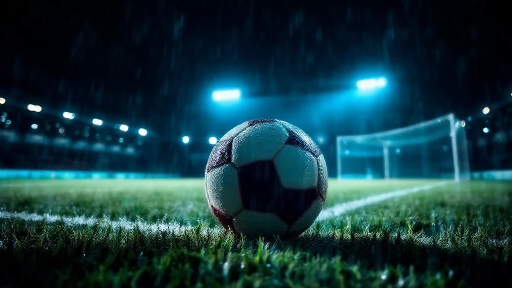 A ball on the penalty spot in close-up