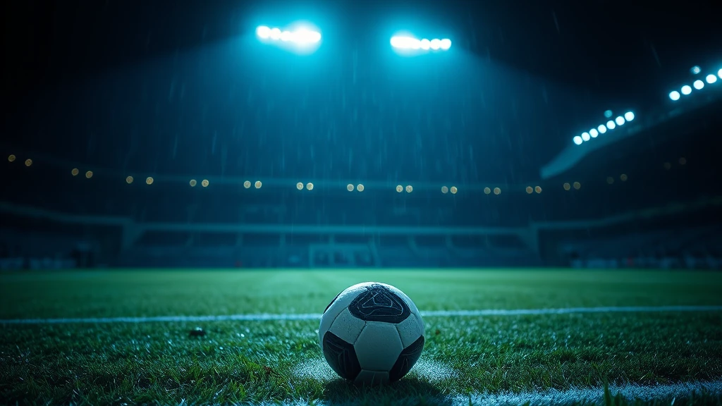 A ball on the penalty spot in close-up