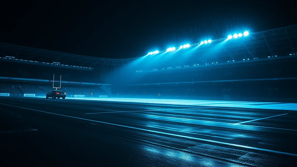 Light streaks racing across wet tarmac
