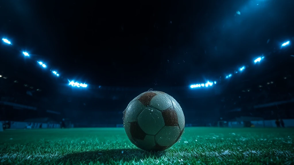 A ball on the penalty spot in close-up